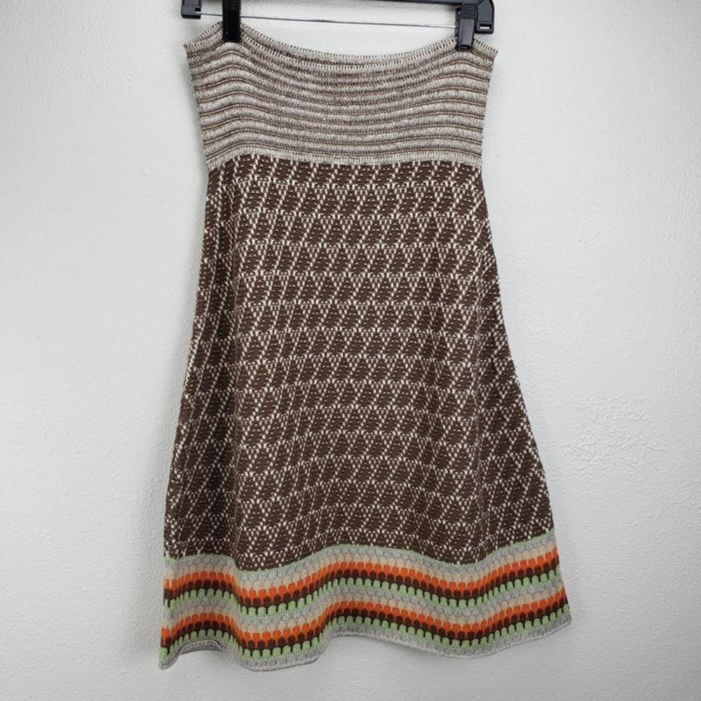 Lia Molly Women's Size S Crocheted Sweater Skirt Brown Earth Tone Wool‎ Blend